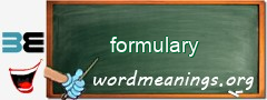 WordMeaning blackboard for formulary